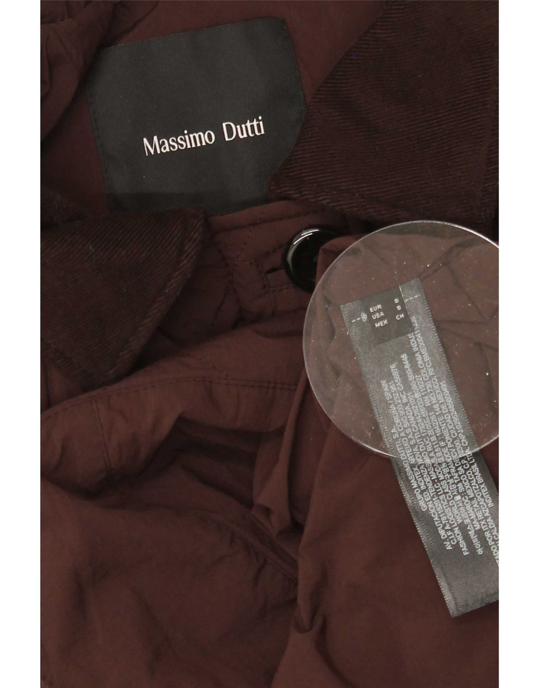 Giacca trapuntata oversize da donna Massimo Dutti UK 10 piccola in poliestere marrone