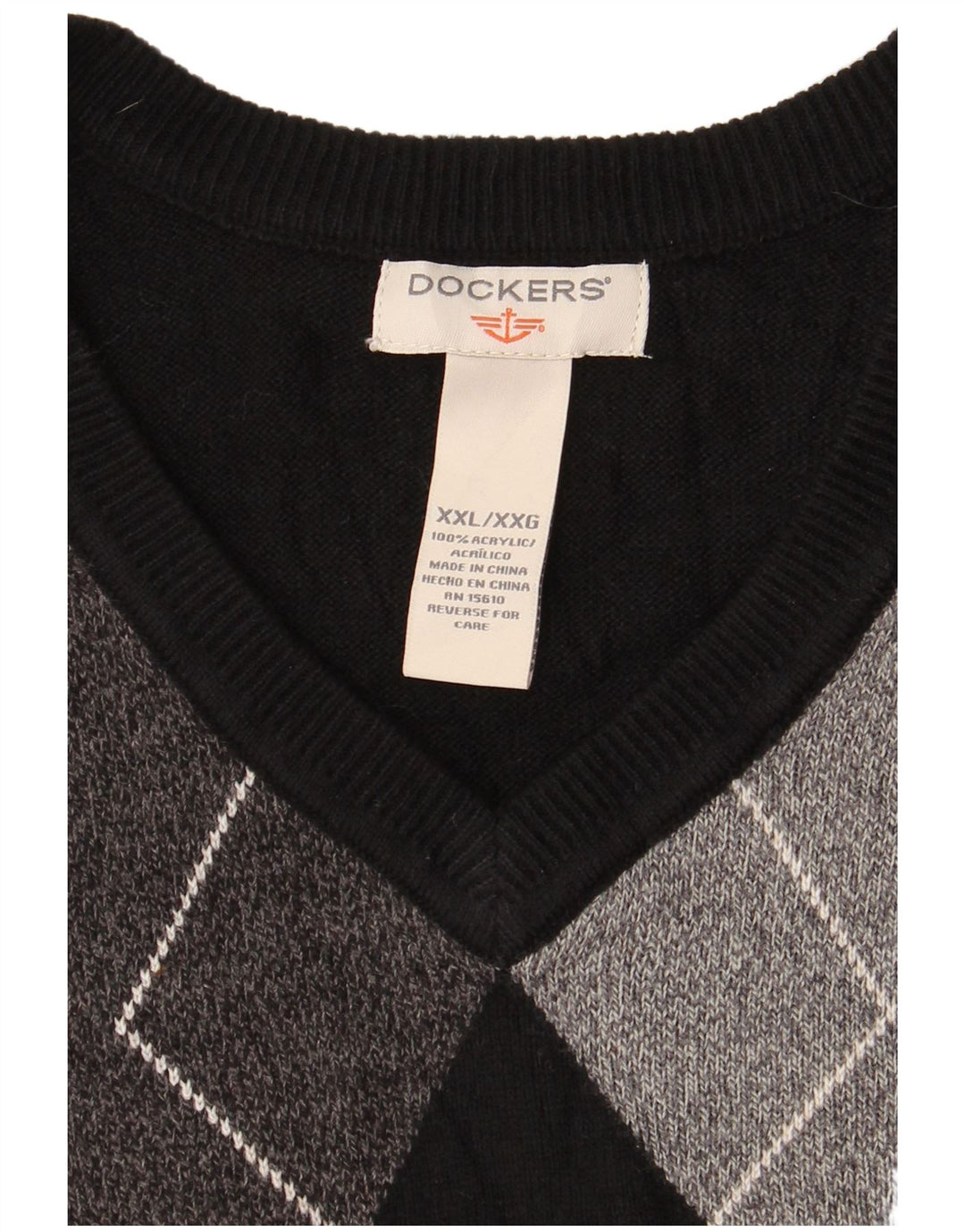 Canottiera da uomo Dockers 2XL Nero Argyle/Acrilico diamante