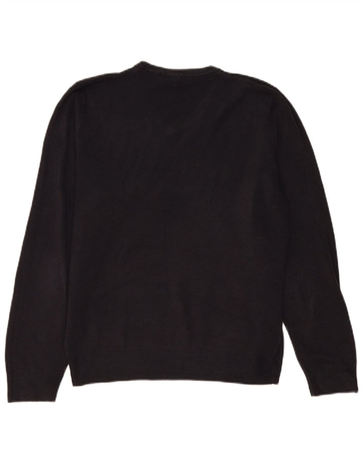 Maglione da uomo con scollo a V Marks & Spencer medio blu navy in acrilico