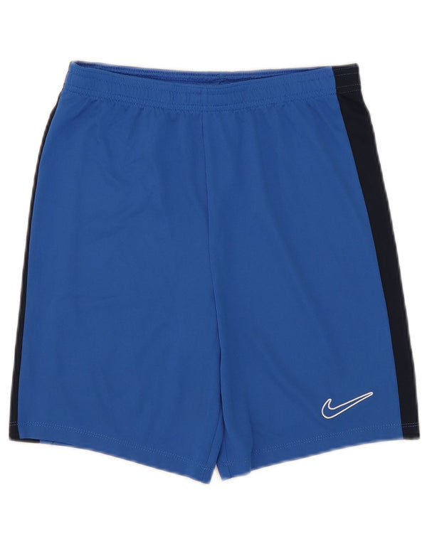 Pantaloncini sportivi Nike da ragazzo Dri Fit 12-13 anni Large Blu Colourblock in poliestere
