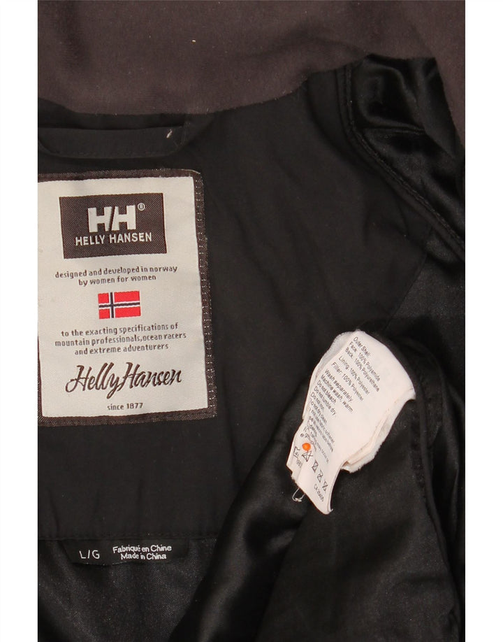 HELLY HANSEN Giacca a vento con cappuccio da donna UK 16 Large Nero Poliammide