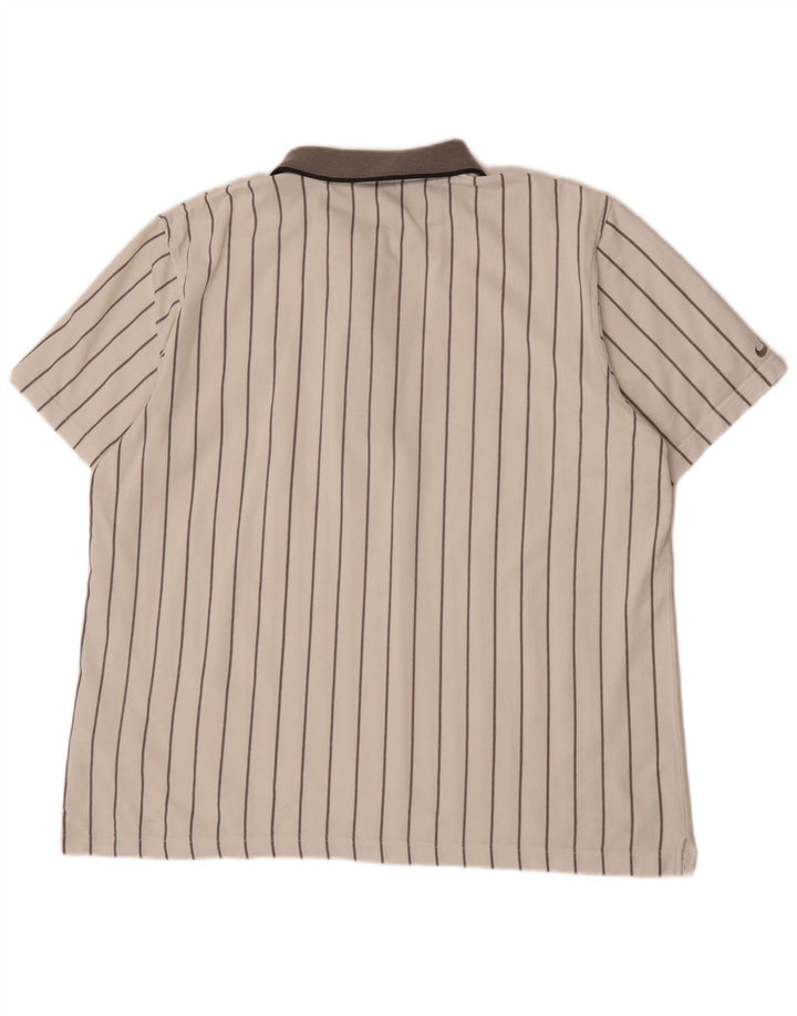 Polo Nike da uomo XL in cotone a righe bianche