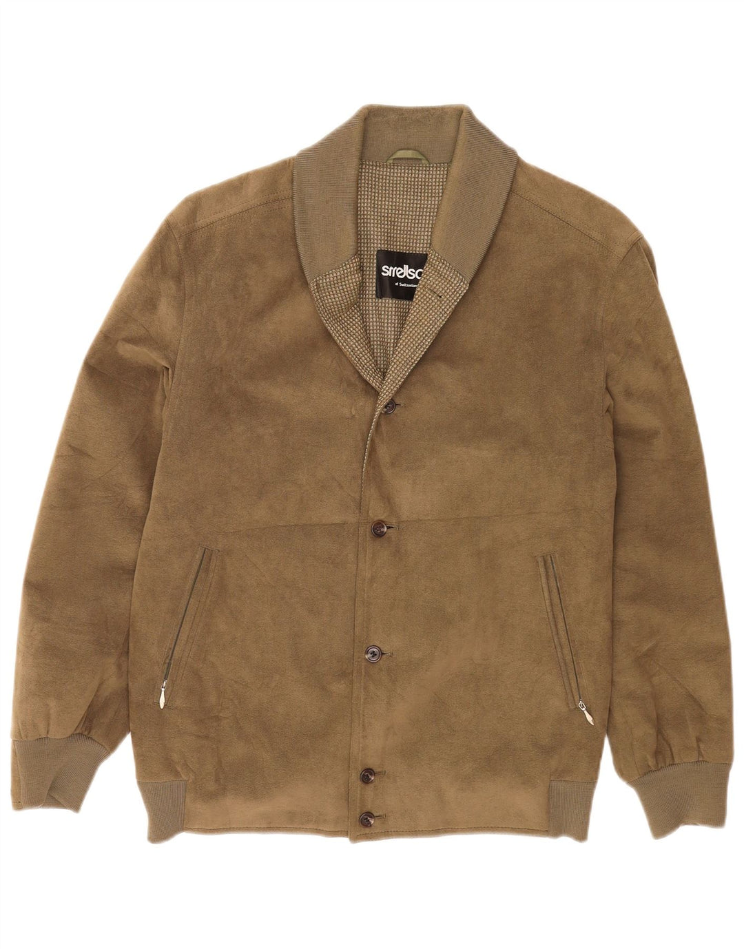 Strellson Mens Bomber Jacket UK 38 Medium Khaki Polyester