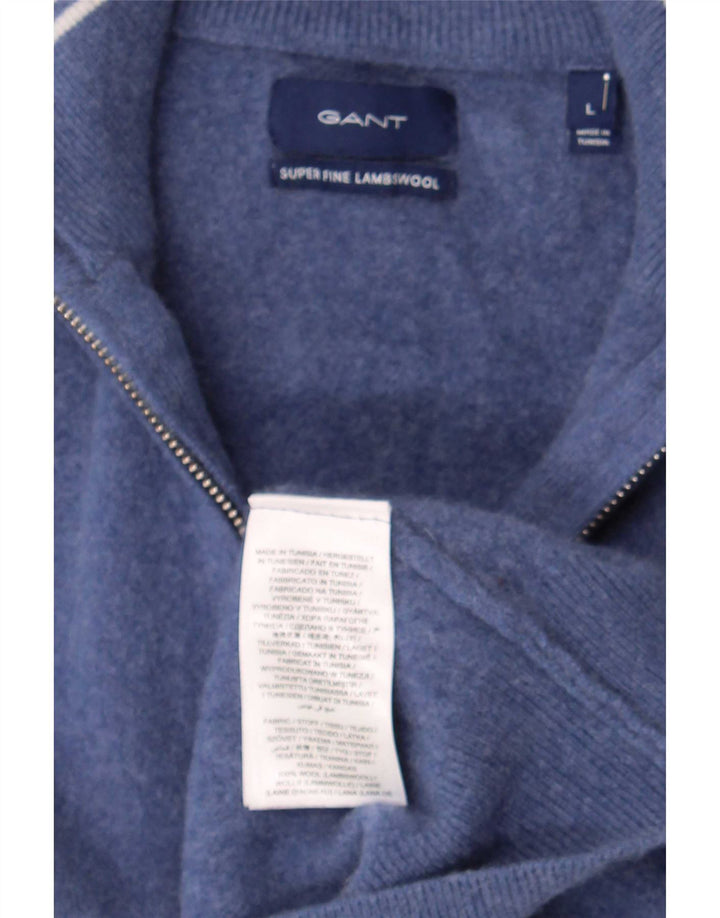 Maglione Gant da ragazzo con zip e collo, 15-16 anni, grande, in lana blu navy