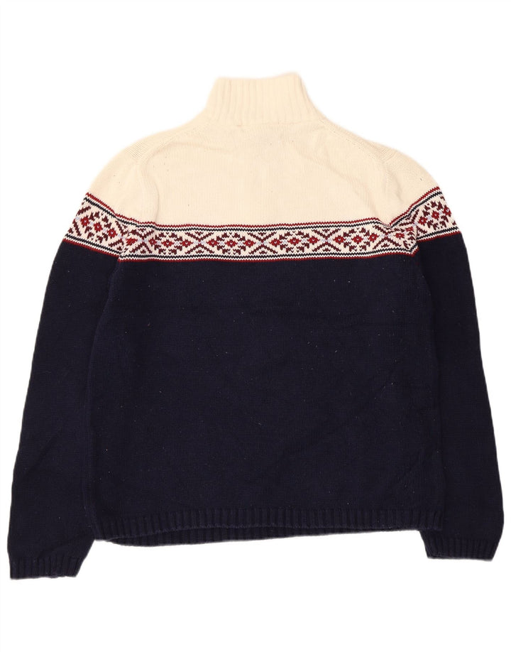 EDDIE BAUER Maglione da donna con collo con zip UK 14 Medio Blu navy