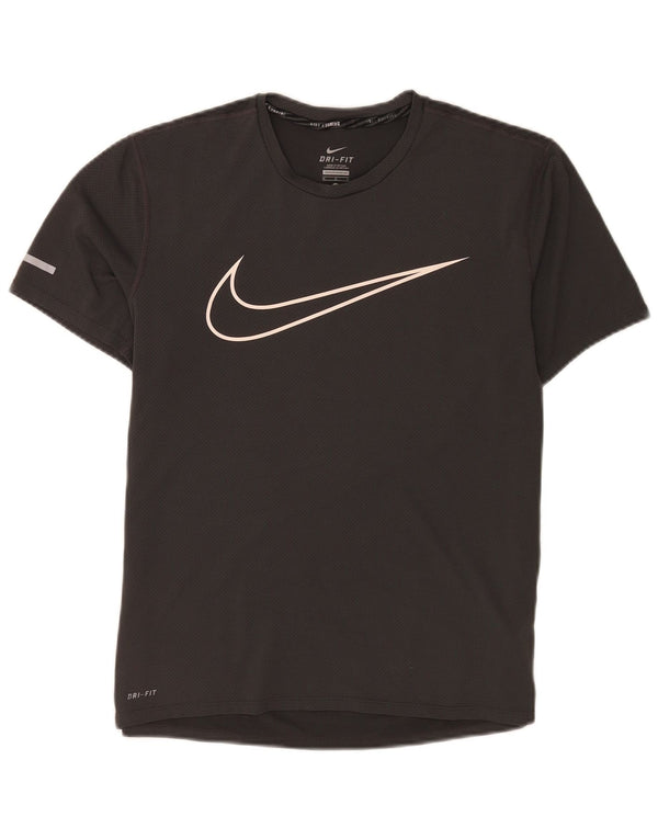 T-shirt grafica Nike Dri Fit da uomo in poliestere grigio medio