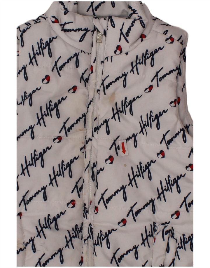 TOMMY HILFIGER Gilet imbottito con grafica per ragazze 3-4 anni Poliestere bianco