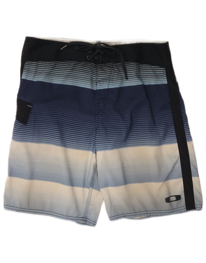 Pantaloncini da bagno da uomo OAKLEY blu medio a righe