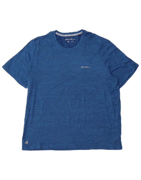 T-shirt da uomo EDDIE BAUER Top XL poliestere chiazzato blu