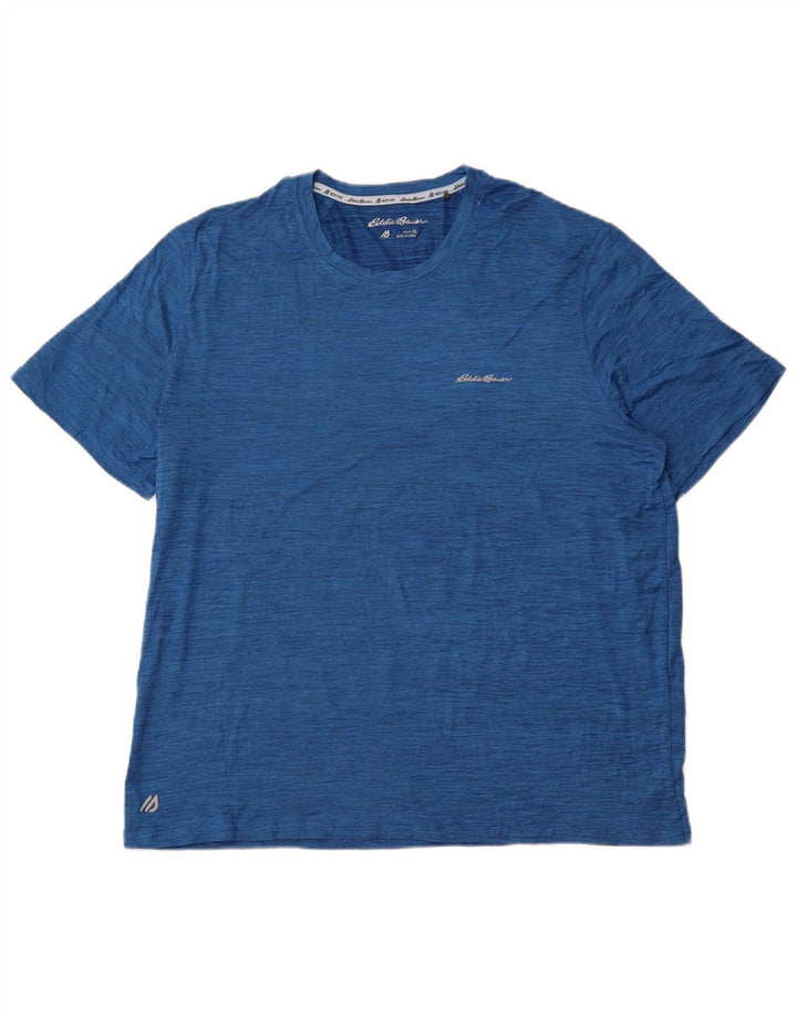 T-shirt da uomo EDDIE BAUER Top XL poliestere chiazzato blu
