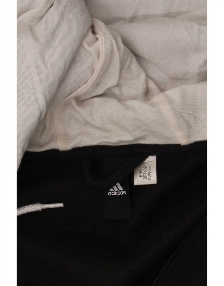 Felpa con cappuccio e zip Adidas da uomo grande nera