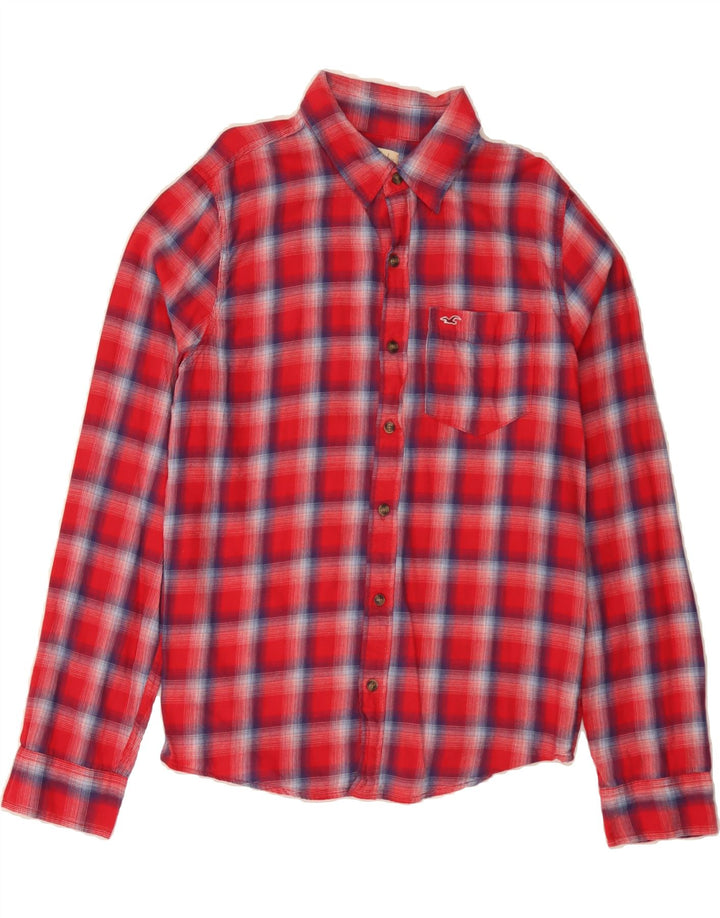 HOLLISTER Mens Flannel Shirt Large Red Check Cotton Vintage Hollister and Second-Hand Hollister from Messina Hembry 