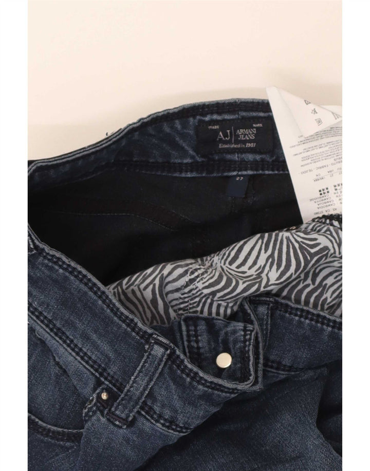 Jeans slim crop da donna Armani W27 L24 cotone blu navy
