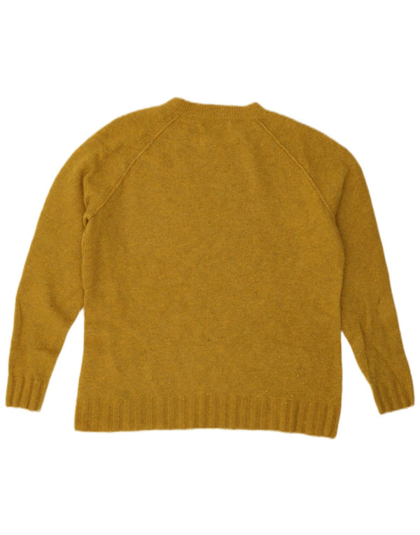 Maglione maglione girocollo da donna Farhi UK 12 nylon giallo medio