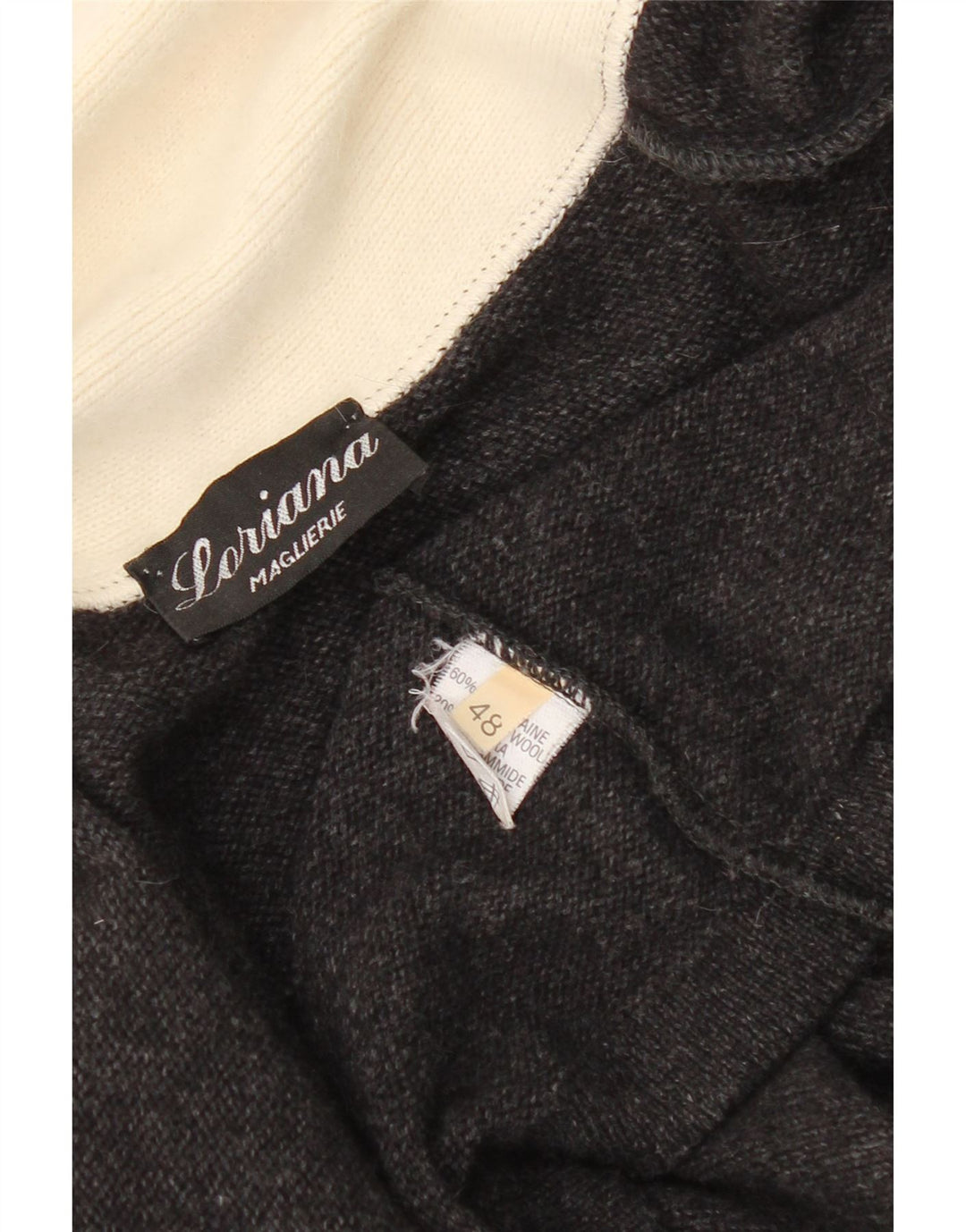 VINTAGE Womens Open Cardigan Sweater IT 48 XL Grey Wool Vintage Vintage and Second-Hand Vintage from Messina Hembry 