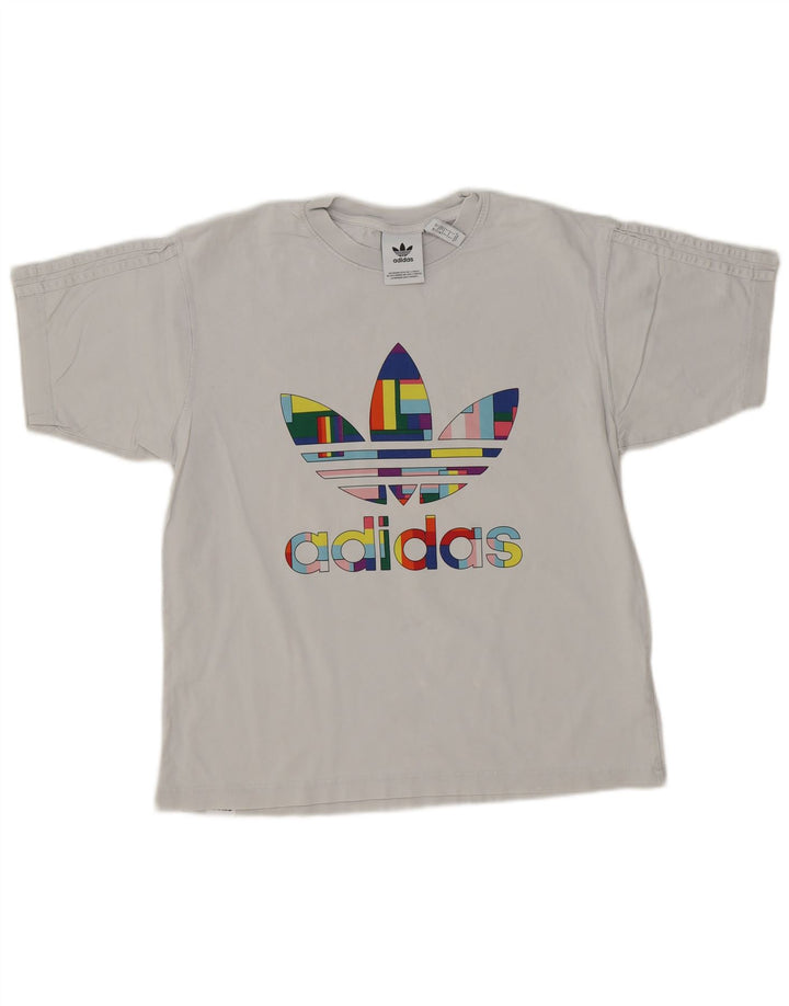 ADIDAS Mens Graphic T-Shirt Top Small Off White Cotton