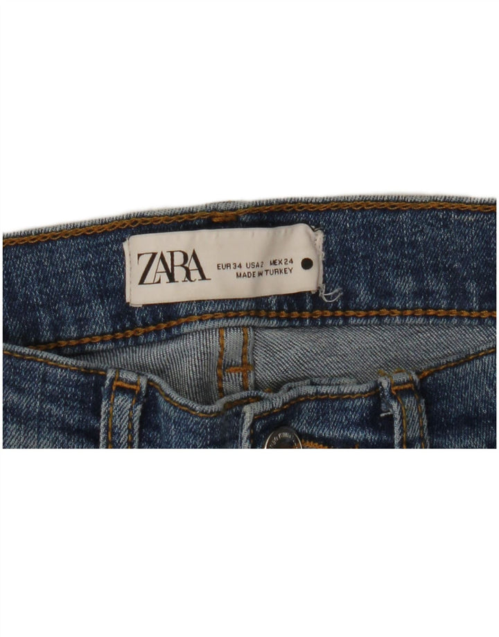 Jeans Bootcut da Donna ZARA EU 34 2XS W24 L26 Blu