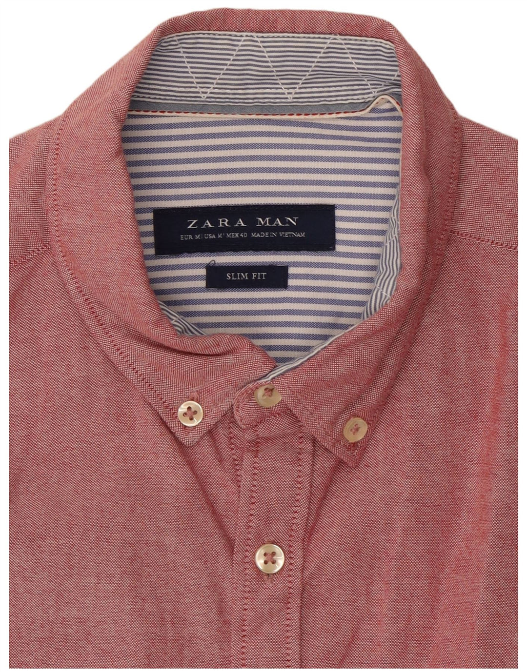 ZARA Mens Slim Fit Shirt Medium Pink