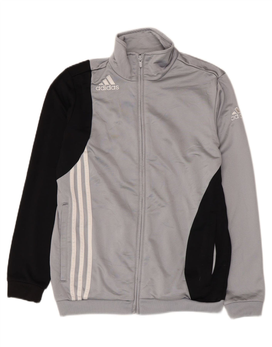 Giacca superiore della tuta da ragazzo ADIDAS 13-14 anni Poliestere color block grigio