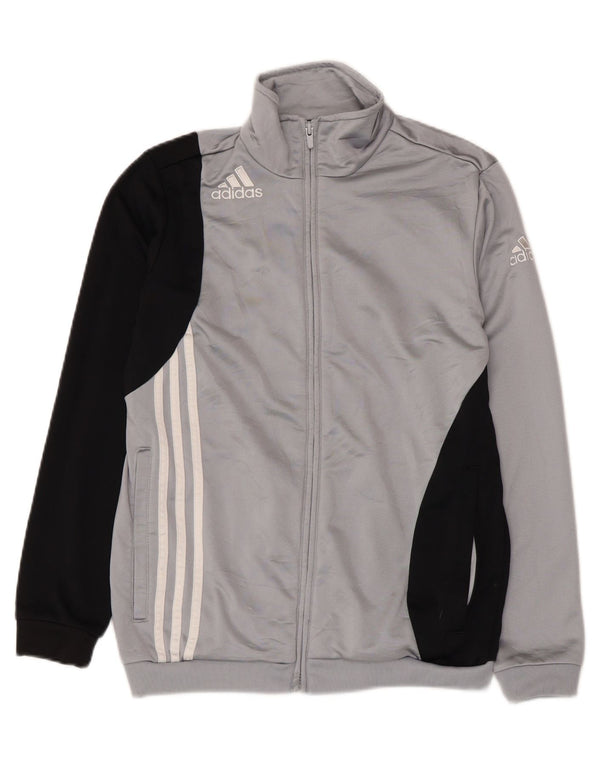 Giacca superiore della tuta da ragazzo ADIDAS 13-14 anni Poliestere color block grigio