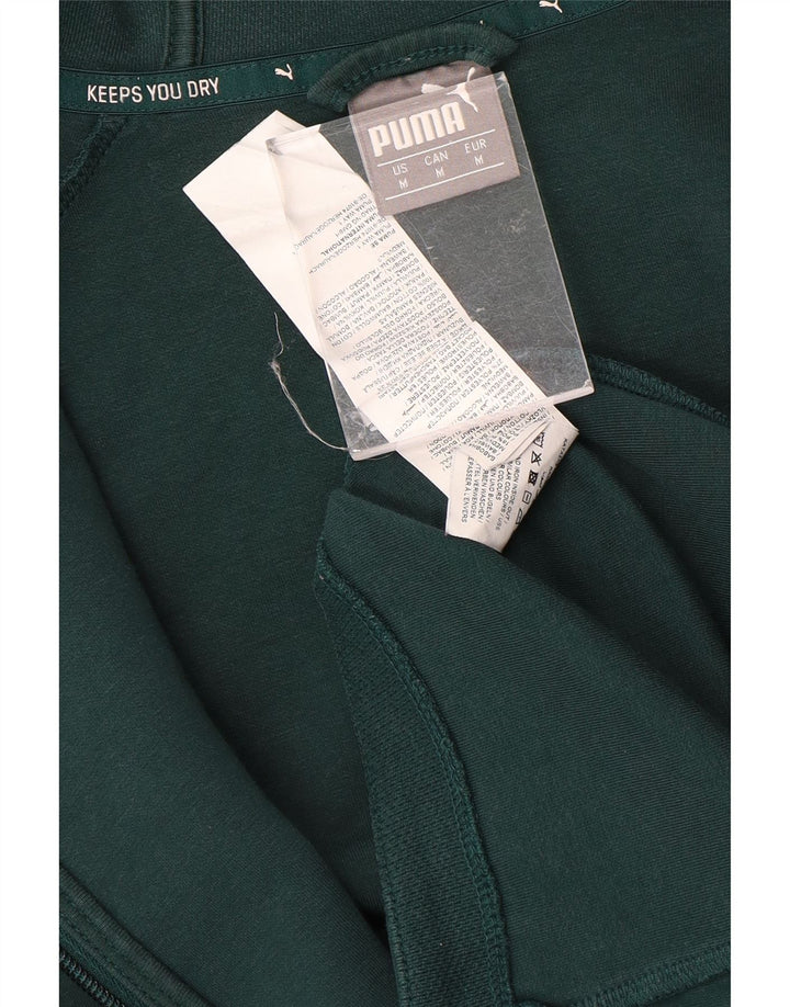 Felpa con cappuccio e zip da uomo Puma in cotone verde medio