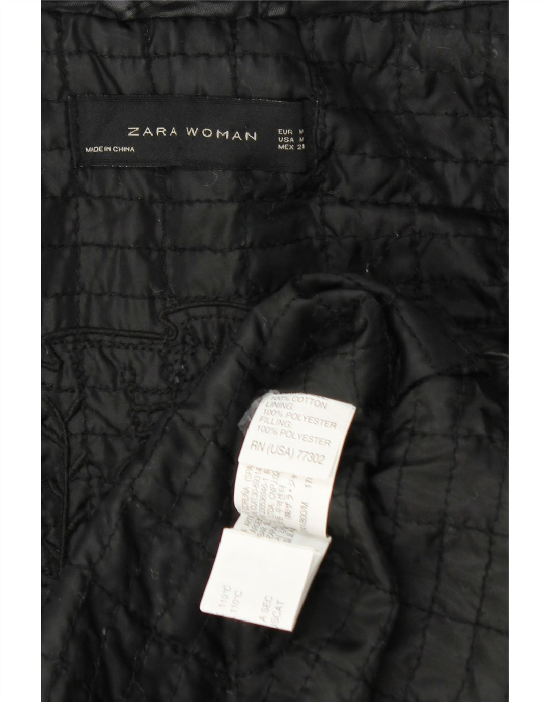 Giacca utilitaria oversize con cappuccio da donna Zara UK 14 poliestere nero medio