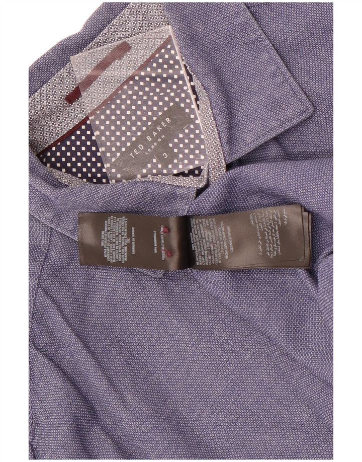 Camicia da uomo Ted Baker taglia 3 cotone blu medio