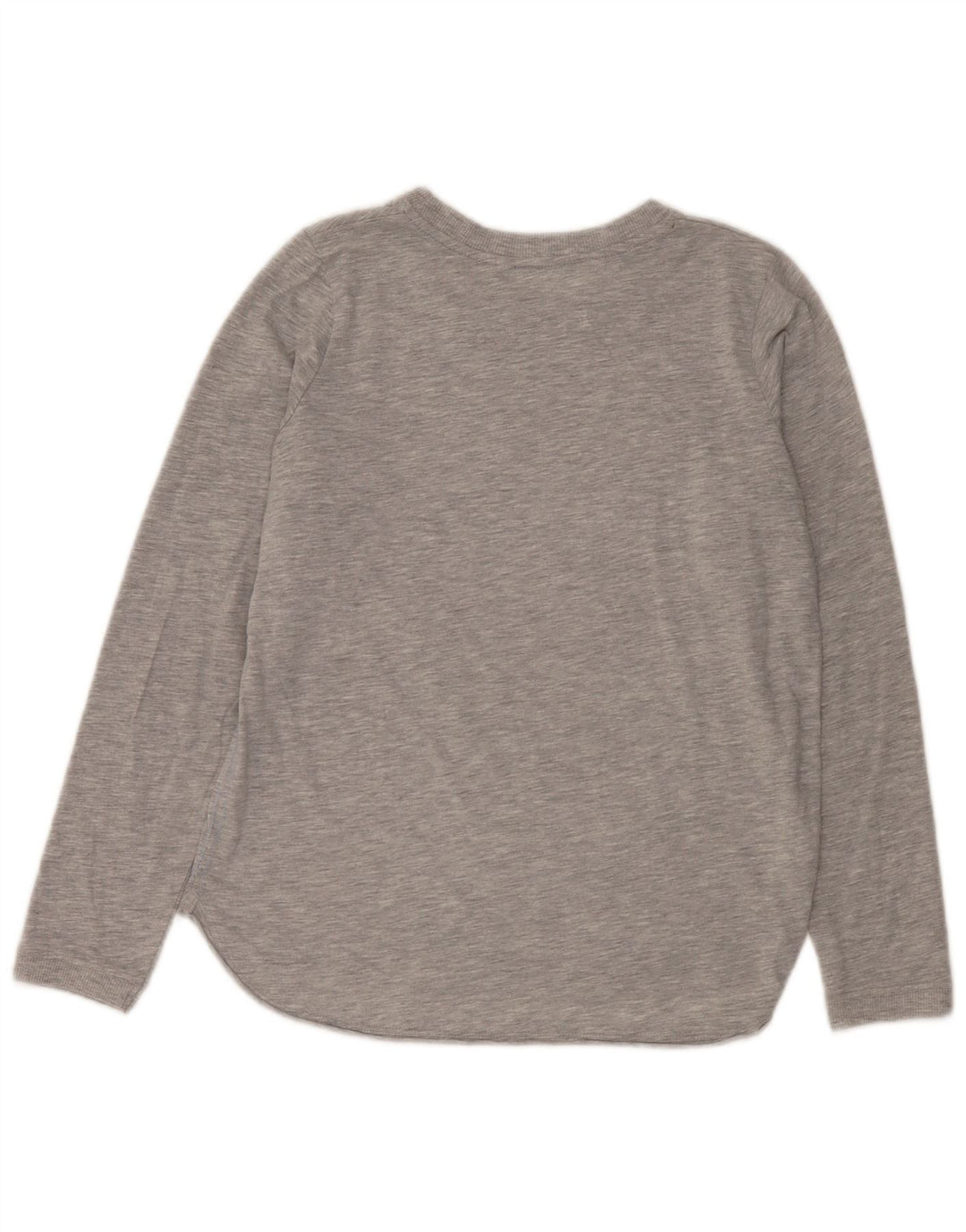 Top da donna vintage a maniche lunghe UK 12 grigio medio chiazzato