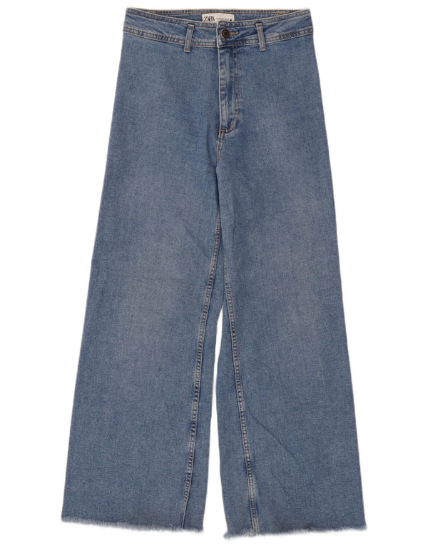Jeans Zara da donna a gamba larga EU 38 Small W28 L29 Blu