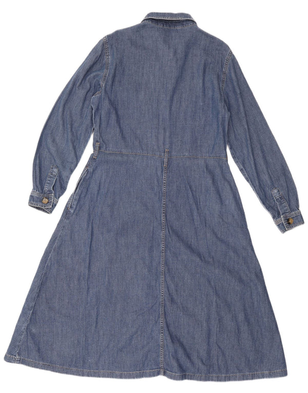 Abito in denim a maniche lunghe da donna Marks & Spencer UK 12 Cotone blu medio