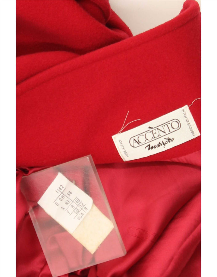 Cappotto doppiopetto da donna Marzotto UK 12 Lana rossa media