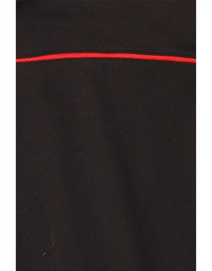 Adidas Uomo Zip Neck Pullover Tuta Top Large Nero Colourblock