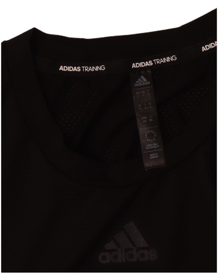 Maglietta Adidas Aeroready da uomo, grande, in poliestere nero