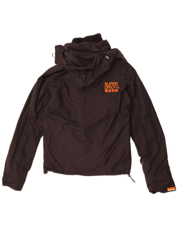 Giacca a vento con cappuccio da uomo Superdry UK 36 Small Nylon nero