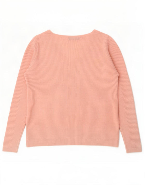 Maglione da donna con scollo a V Marks & Spencer UK 14 grande acrilico rosa
