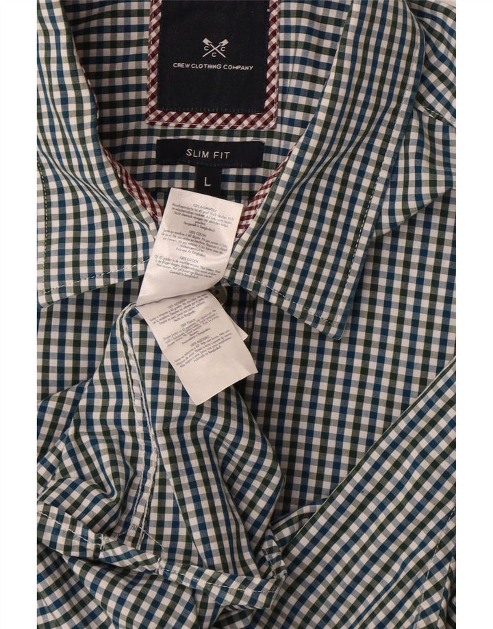 Crew Clothing Camicia slim fit da uomo grande in cotone a quadretti multicolore