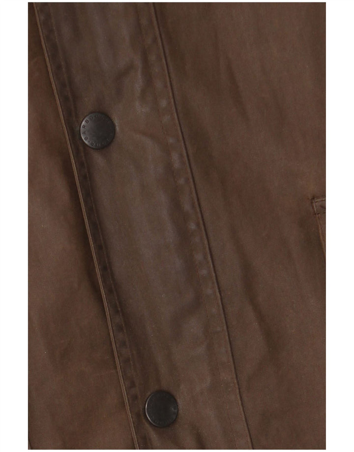 BARBOUR Giacca da uomo in cotone cerato vestibilità ampia UK 42 XL Poliuretano marrone