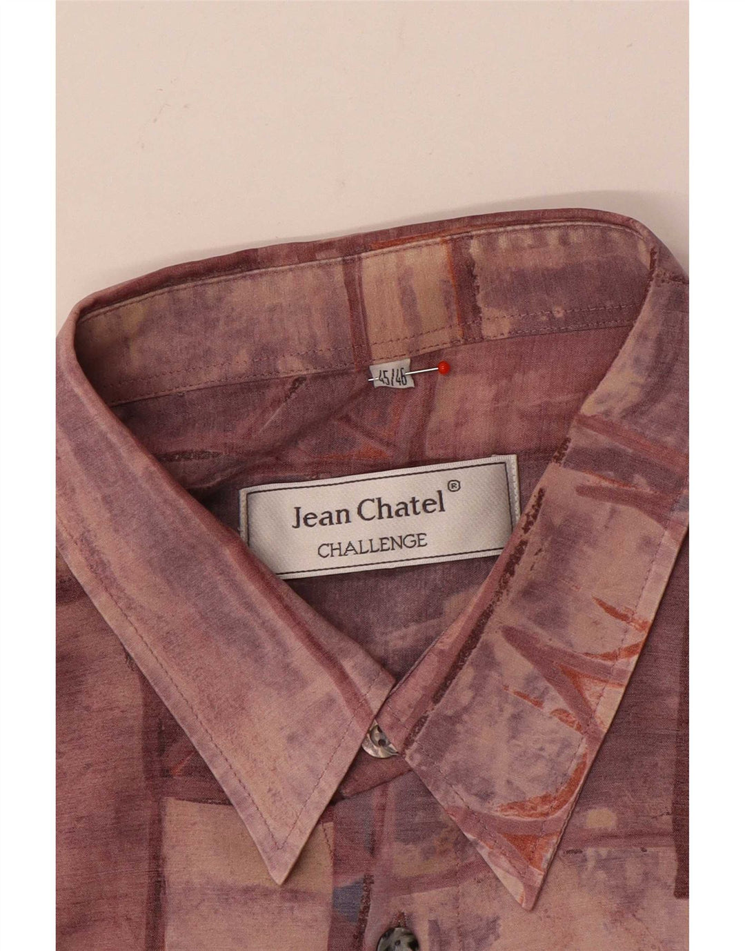 Jean Chatel Camicia da uomo Taglia 45/46 XL Patchwork bordeaux