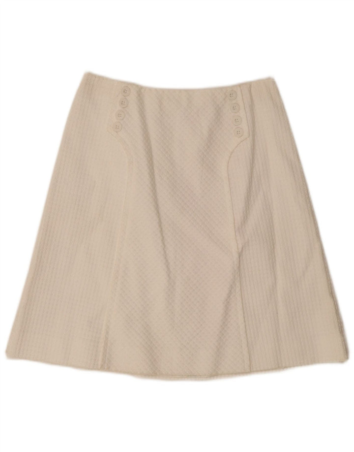 Gonna a trapezio da donna vintage IT 46 grande W28 bianca
