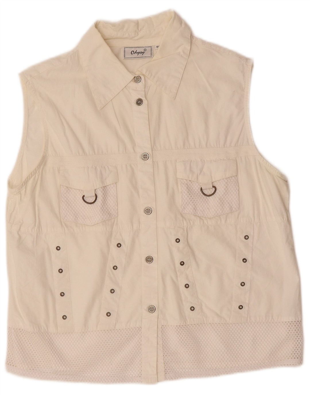 Gilet utility da donna VINTAGE IT 44 cotone bianco medio