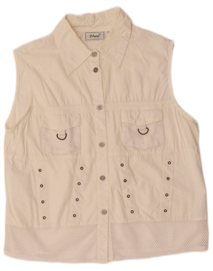 Gilet utility da donna VINTAGE IT 44 cotone bianco medio