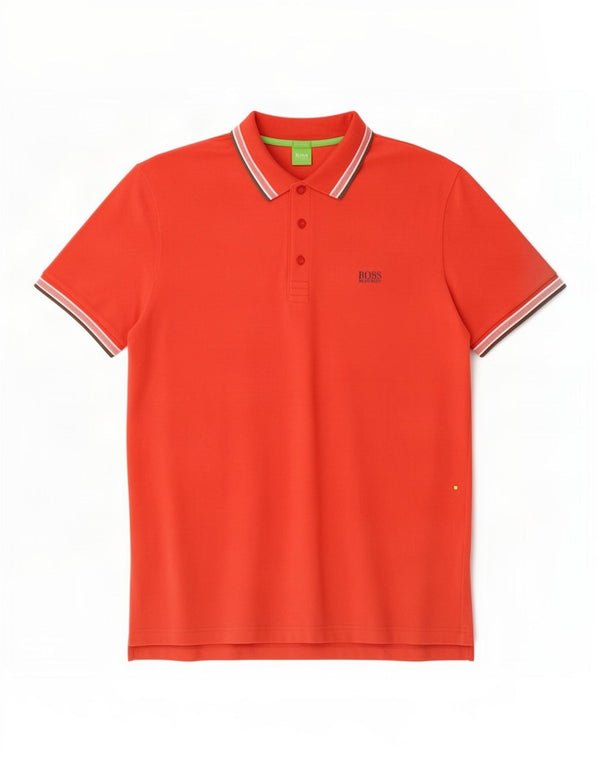 Polo Hugo Boss da uomo dal taglio moderno 2XL in cotone a righe rosse