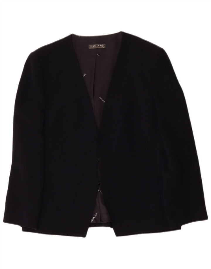 Giacca Blazer Donna Krizia Poi IT 48 XL Blu Navy Polietilene