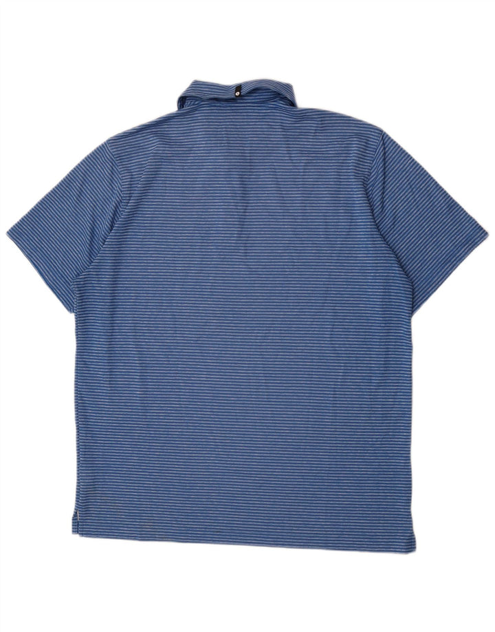 Polo da uomo Puma XL in poliestere a righe blu
