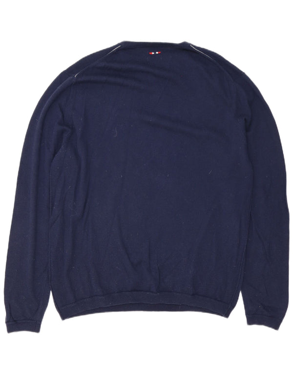 Maglione maglione girocollo da uomo Napapijri 2XL lana merino blu navy