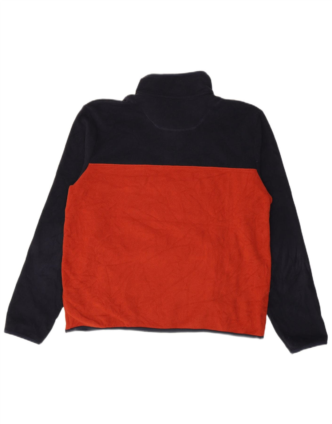 Maglione in pile da uomo Marks & Spencer con bottone e color block arancione medio