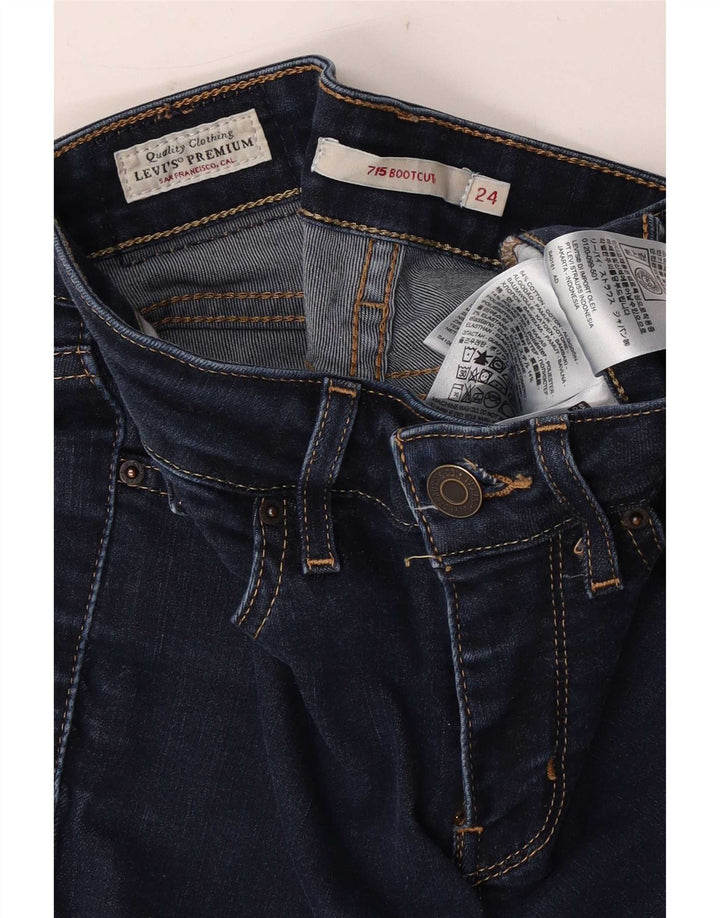 Jeans Levi's 715 Bootcut da donna W24 L26 cotone blu navy