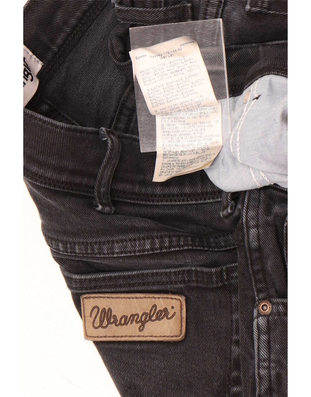 Jeans dritti da uomo Wrangler Texas W36 L32 cotone nero