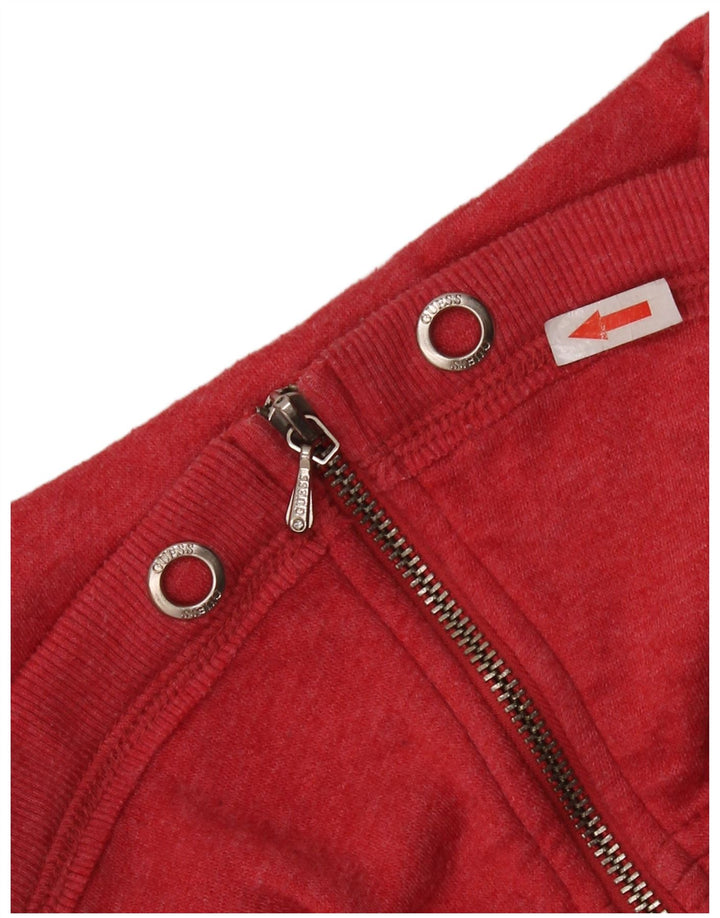 GUESS Giacca da tuta grafica da donna UK 8 Small Poliestere rosso