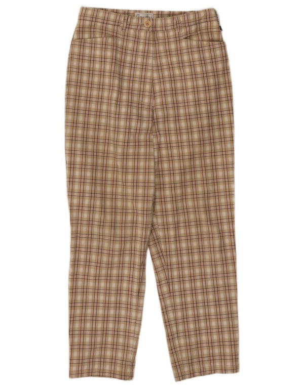 Pantaloni casual a vita alta da donna Bonita EU 38 Medium W26 L25 Beige a quadri